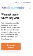How netdocuments.com looks like on a mobile device such as an iPhone.