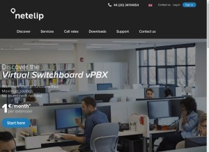 How netelip.com looks like on a tablet such as an iPad.