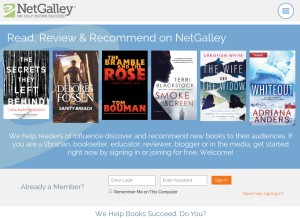 How netgalley.com looks like on a tablet such as an iPad.