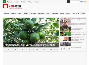 How netgazete.com looks like on a tablet such as an iPad.
