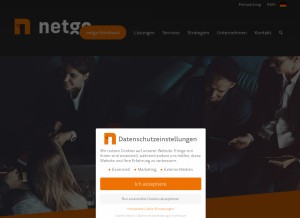 How netgo.de looks like on a tablet such as an iPad.
