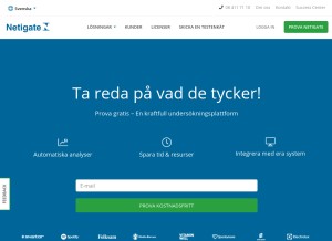 How netigate.se looks like on a tablet such as an iPad.