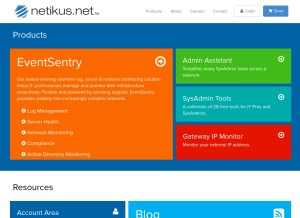 How netikus.net looks like on a tablet such as an iPad.