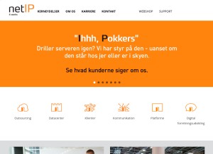 How netip.dk looks like on a tablet such as an iPad.