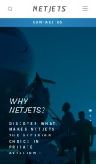 How netjets.com looks like on a mobile device such as an iPhone.