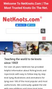 How netknots.com looks like on a mobile device such as an iPhone.