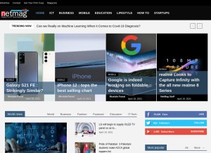 How netmag.pk looks like on a tablet such as an iPad.