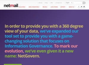 How netmail.com looks like on a tablet such as an iPad.