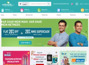 How netmeds.com looks like on a tablet such as an iPad.