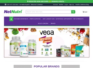 How netnutri.com looks like on a tablet such as an iPad.