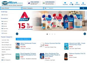 How netrition.com looks like on a tablet such as an iPad.