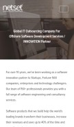 How netsetsoftware.com looks like on a mobile device such as an iPhone.