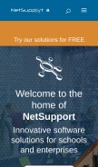 How netsupportsoftware.com looks like on a mobile device such as an iPhone.