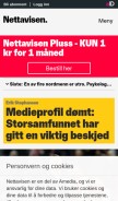 How nettavisen.no looks like on a mobile device such as an iPhone.