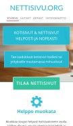 How nettisivu.org looks like on a mobile device such as an iPhone.