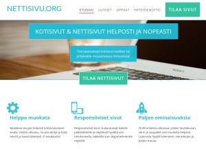 How nettisivu.org looks like on a tablet such as an iPad.