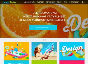 How nettitieto.fi looks like on a tablet such as an iPad.