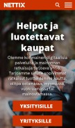 How nettix.fi looks like on a mobile device such as an iPhone.
