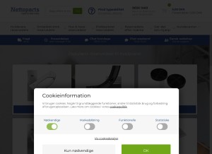 How nettoparts.dk looks like on a tablet such as an iPad.