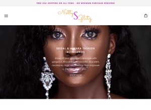 How nettysglitz.com looks like on a tablet such as an iPad.