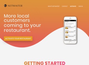 How netwaiter.com looks like on a tablet such as an iPad.