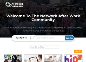 How networkafterwork.com looks like on a tablet such as an iPad.