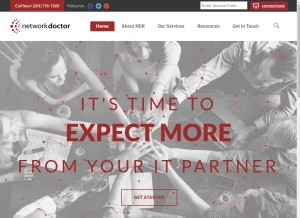 How networkdr.com looks like on a tablet such as an iPad.