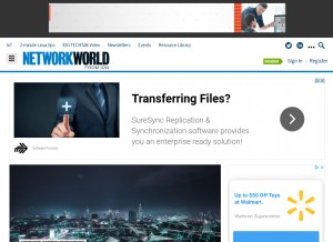 How networkworld.com looks like on a tablet such as an iPad.