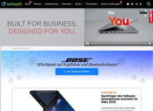 How netzwelt.de looks like on a tablet such as an iPad.