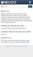 How neuco.com looks like on a mobile device such as an iPhone.