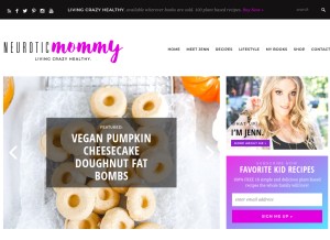 How neuroticmommy.com looks like on a tablet such as an iPad.