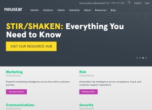 How neustar.com looks like on a tablet such as an iPad.