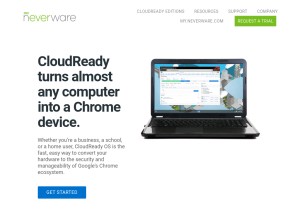 How neverware.com looks like on a tablet such as an iPad.