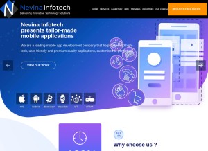 How nevinainfotech.com looks like on a tablet such as an iPad.