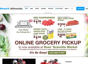 How newarkadvocate.com looks like on a tablet such as an iPad.
