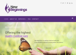 How newbegin.rehab looks like on a tablet such as an iPad.