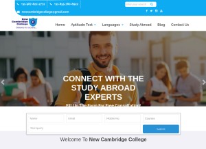How newcambridgecollege.com looks like on a tablet such as an iPad.