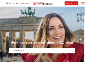 How neweuropetours.eu looks like on a tablet such as an iPad.