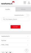 How newhome.ch looks like on a mobile device such as an iPhone.