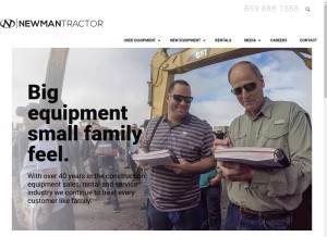 How newmantractor.com looks like on a tablet such as an iPad.