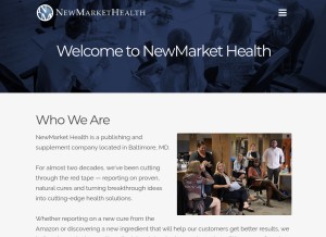 How newmarkethealth.com looks like on a tablet such as an iPad.