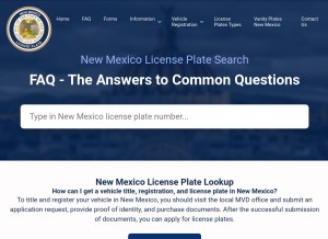 How newmexicolicenseplate.com looks like on a tablet such as an iPad.