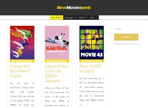 How newmoviesweb.com looks like on a tablet such as an iPad.