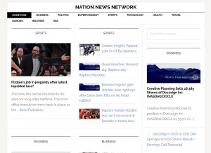 How newnationnews.org looks like on a tablet such as an iPad.