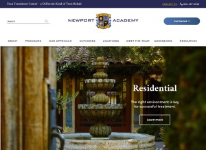 How newportacademy.com looks like on a tablet such as an iPad.