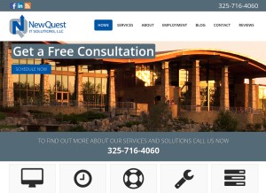How newquest-it.com looks like on a tablet such as an iPad.
