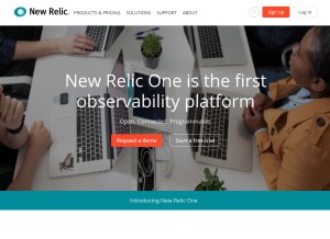 How newrelic.com looks like on a tablet such as an iPad.