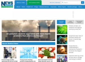 How news-medical.net looks like on a tablet such as an iPad.