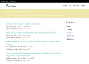How news.atz.pw looks like on a tablet such as an iPad.