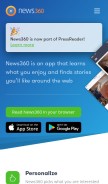 How news360.com looks like on a mobile device such as an iPhone.